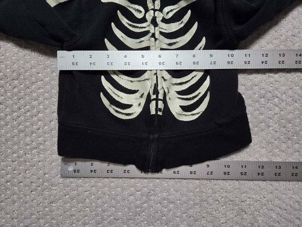 Halloween Old Navy Critter Hood Skeleton 18-24 Months ~ Black & Glow in the Dark
